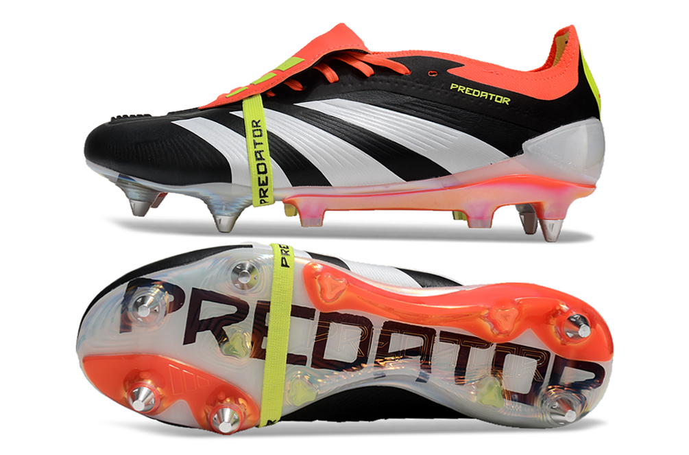Adidas Predator Elite Fold-Over Tongue SG - Preta, Laranja e Verde