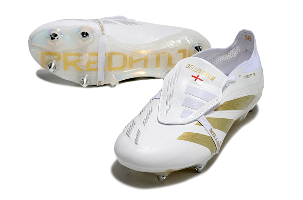 Adidas Predator Elite Fold-Over Tongue SG - Branca e Dourada