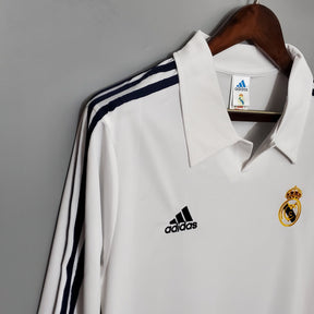 Camisa Real Madrid Titular 2002 - Versão (Retrô) Manga Comprida