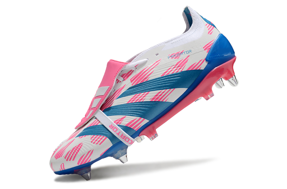 Adidas Predator Elite Fold-Over Tongue SG - Branca, Azul e Rosa