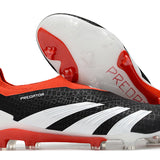 Chuteira Adidas Predator Elite Laceless FG - Preta, Branca e Vermelha