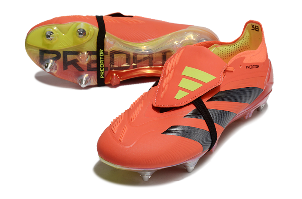 Adidas Predator Elite Fold-Over Tongue SG - Laranja, Cinza, Preta e Verde