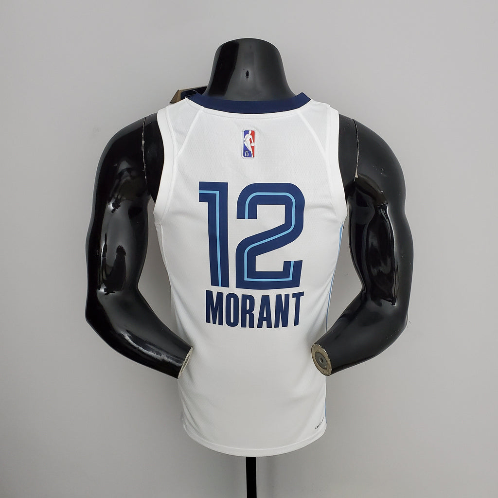 Camisa NBA Memphis Grizzlies #12 Morant - 75° Aniversário White