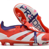 Chuteira Adidas Predator Elite Tongue FG - Laranja e Branca