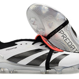 Chuteira Adidas Predator Elite Tongue FG - Branca e Preta