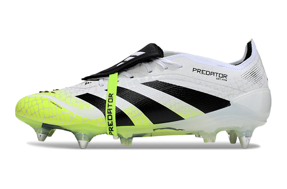 Adidas Predator Elite Fold-Over Tongue SG - Branca, Verde e Preta - Radiant Blaze Pack
