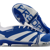 Chuteira Adidas Predator Elite Tongue FG - Azul e Branca