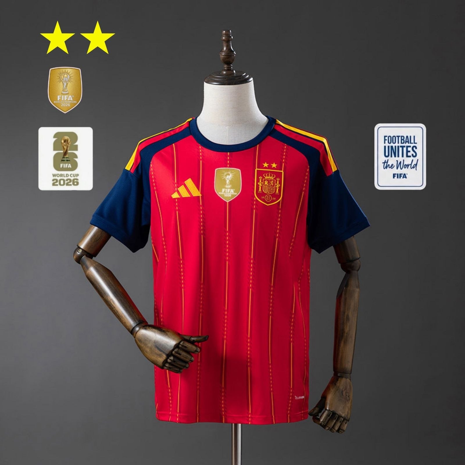 Camisa Espanha 2026 Home (Com Patchs) - (Torcedor)