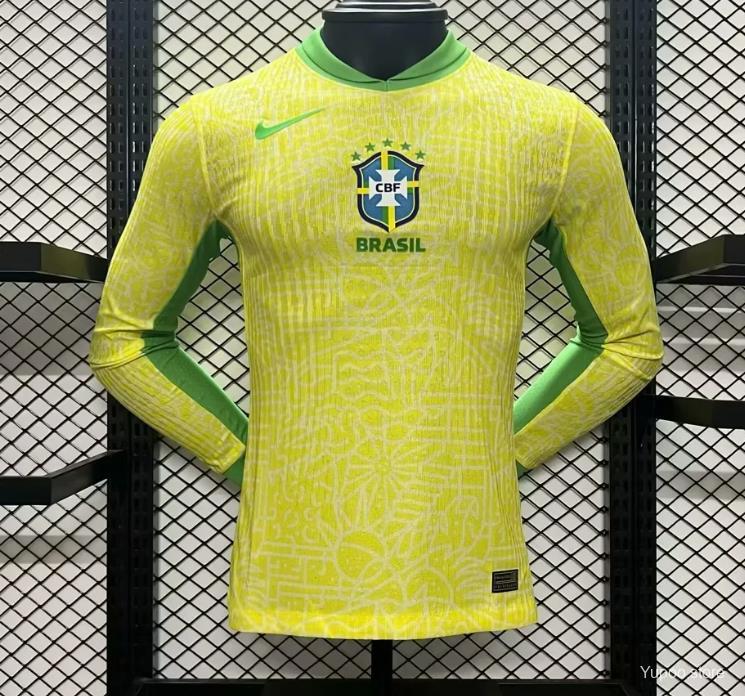 Camisa Brasil 2024 Home - (Jogador) Manga Longa