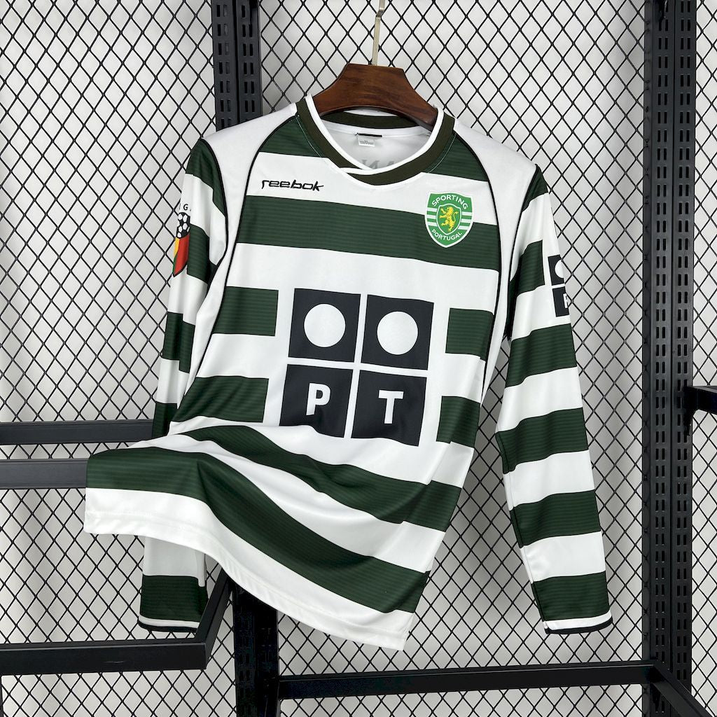Camisa Sporting 01/02 Home - (Retrô) Manga Longa