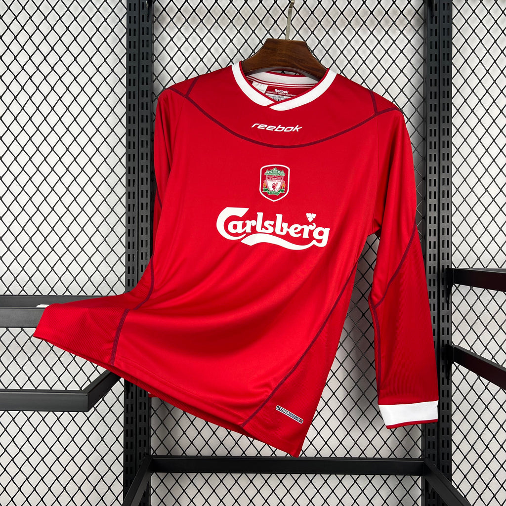 Camisa Liverpool 02/04 Home - (Retrô) Manga Longa