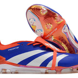 Chuteira Adidas Predator Elite Tongue FG - Azul, Branca e Laranja