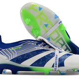 Chuteira Adidas Predator Elite Tongue FG - Branca e Azul