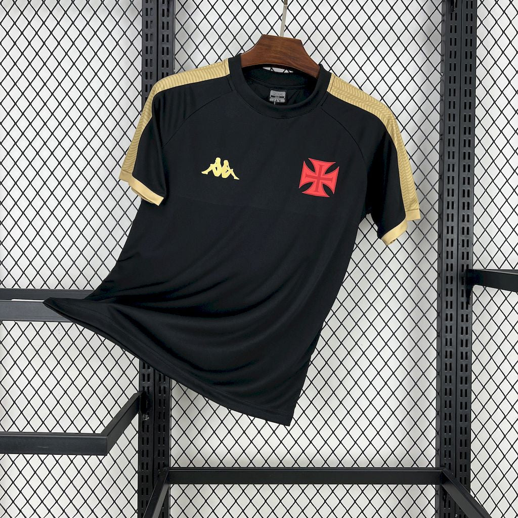 Camisa Vasco Da Gama Supporter Preta Gold 25/26 - Kappa (Torcedor) Masculina