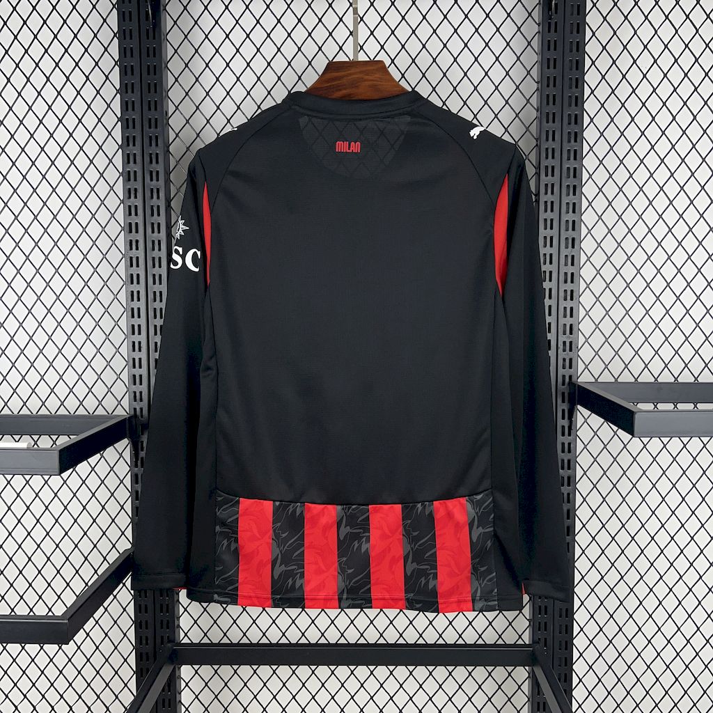 Camisa Milan Home Manga Longa 25/26 - (Torcedor) Masculina