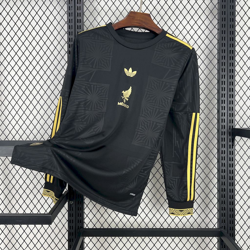 Camisa México Gold-Black Manga Longa 25/26 - (Torcedor) Masculina
