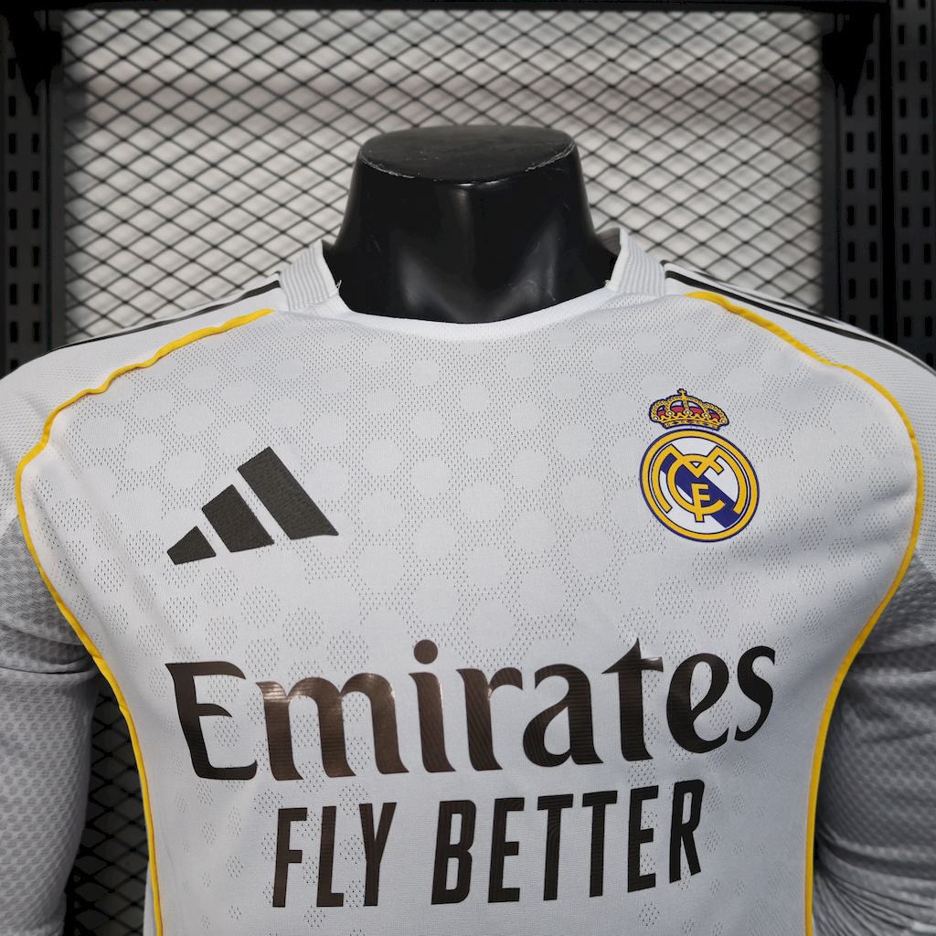 Camisa Real Madrid 25/26 Home - (Jogador) Manga Longa