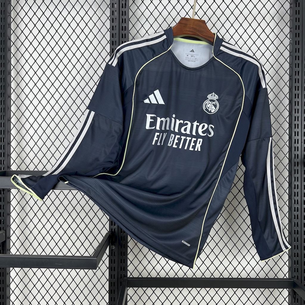 Camisa Real Madrid Away Manga Longa 25/26 - (Torcedor) Masculina