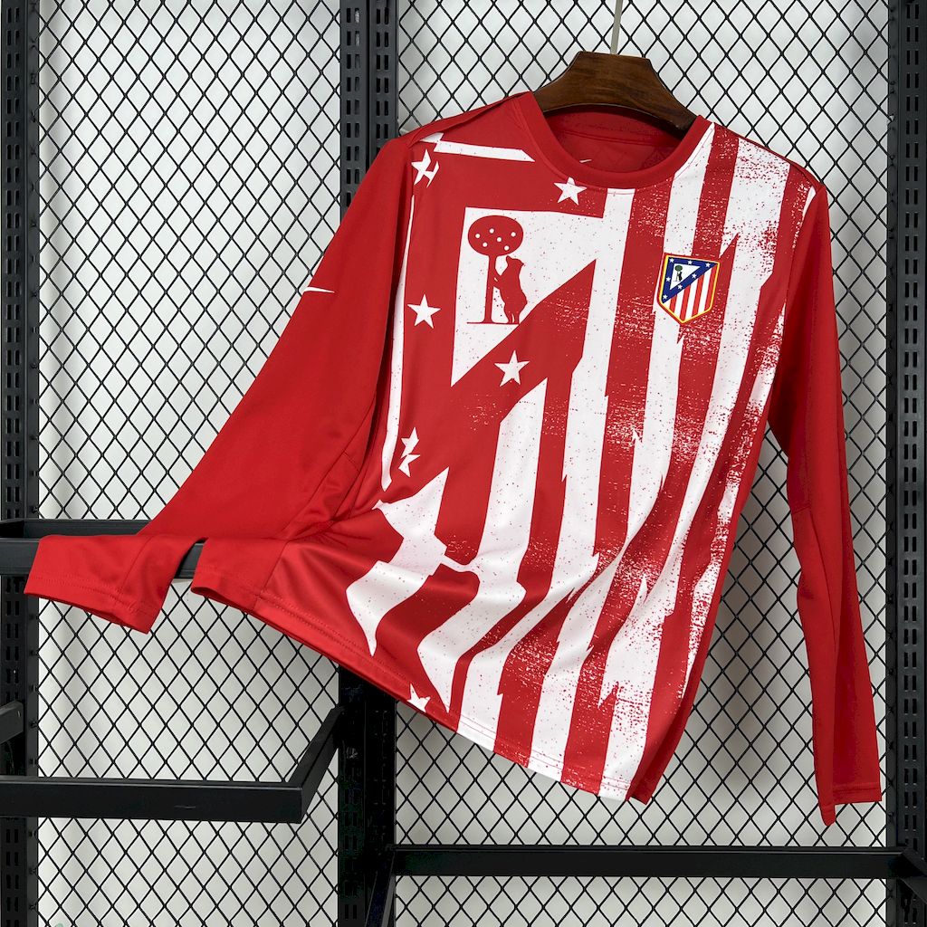Camisa Atlético de Madrid 25/26 Pré-Jogo Home - (Torcedor) Manga Longa