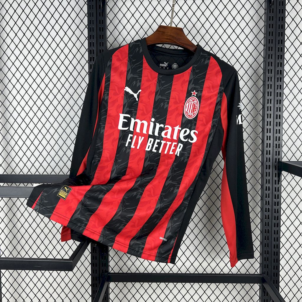 Camisa Milan Home Manga Longa 25/26 - (Torcedor) Masculina