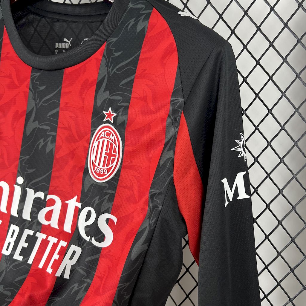 Camisa Milan Home Manga Longa 25/26 - (Torcedor) Masculina