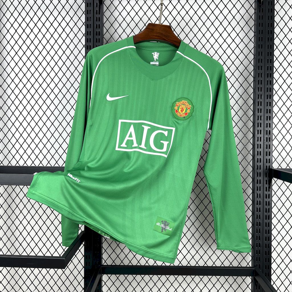 Camisa Manchester United Goleiro-Verde 07/08 - Versão (Retrô) Manga Comprida