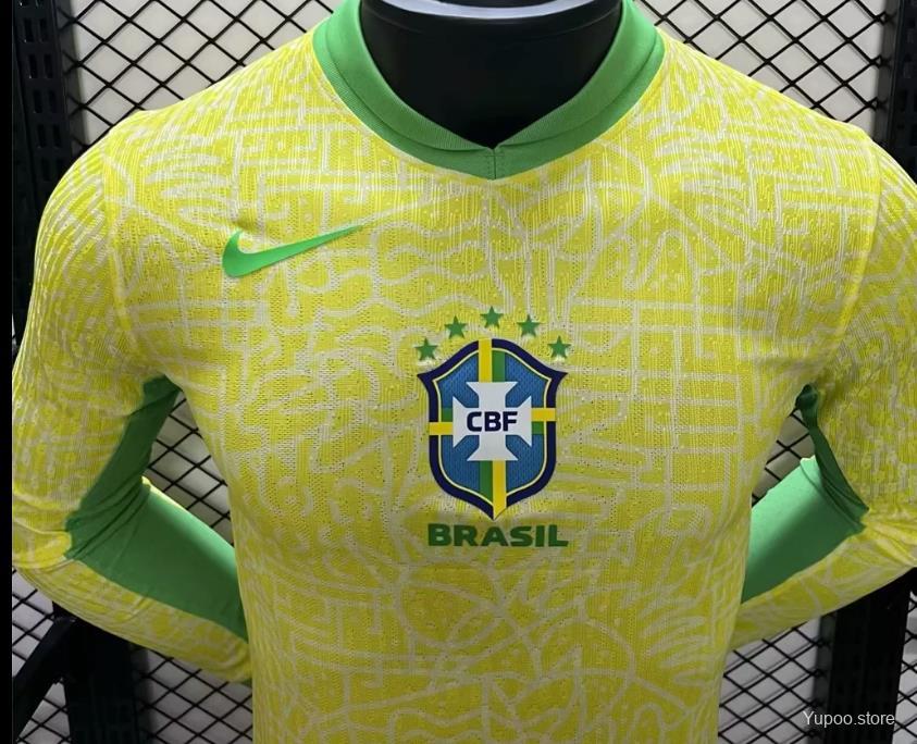 Camisa Brasil 2024 Home - (Jogador) Manga Longa